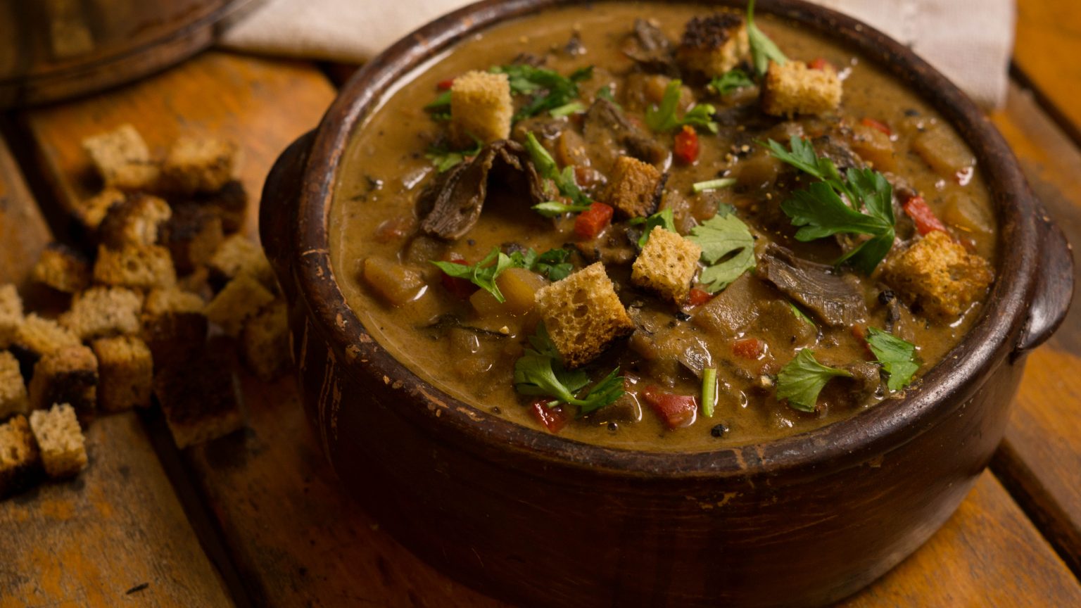 Sopa crema de hongos shiitake Mi Corazón de Arroz