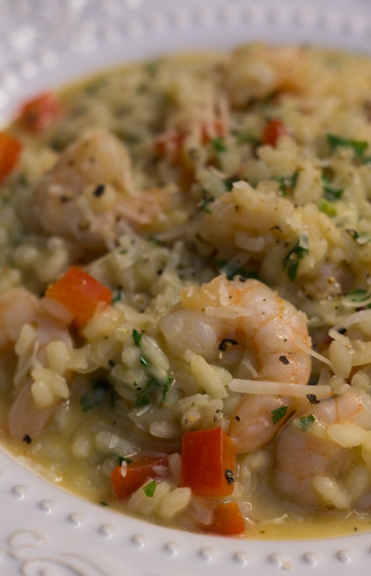 Risotto de camarones y morrones asados Mi Corazón de Arroz